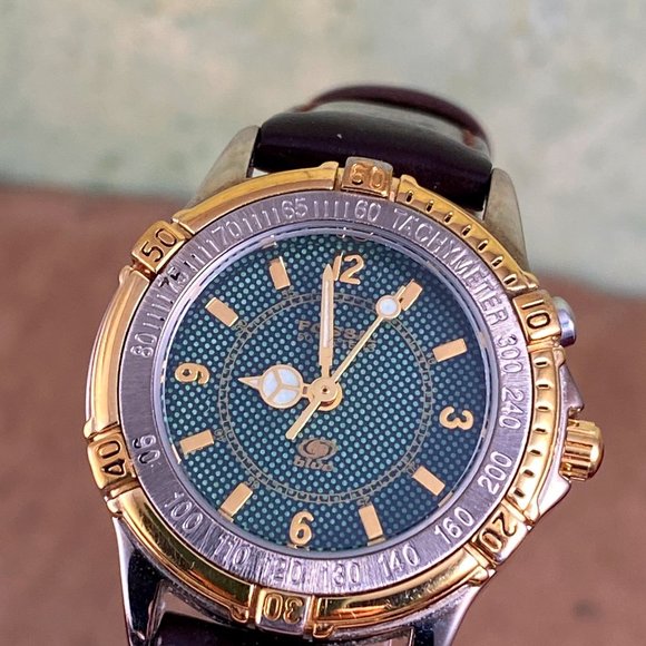 Vintage Fossil Blue Sports Watch Green Watch - Picture 1 of 9